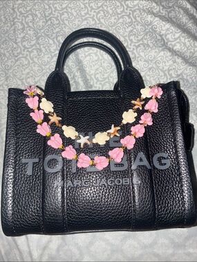 Pink Crwon Flower Chain With Turtle And Starfish Accents